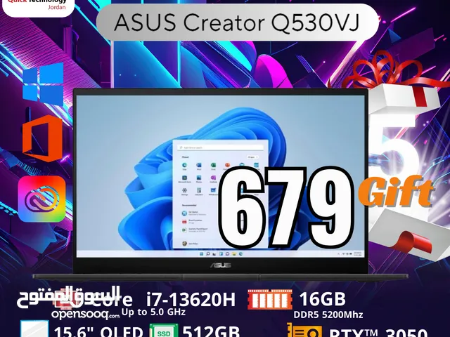 laptop asus creator Q530  Ci7-13H لابتوب اسوس كريتور كور اي 7 الجيل الثالث عشر