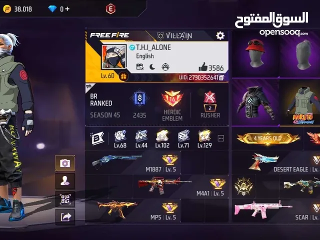 Top-Tier Free Fire Account with Legendary Bundles & Anime Collab Skins