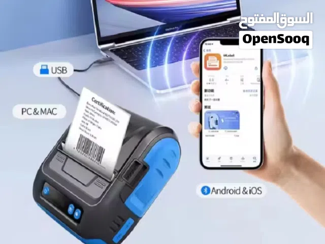طابعة حرارية متعددة الاستخدامات لطباعة الإيصالات والملصقات بسهولة