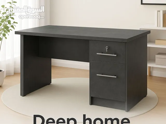 مكتب رخامي أسود 120*60 فخامة مطلقة! اللون الغامق، اللمعة الراقية، والخطوط الرخاميه تصميم يخطف النظر