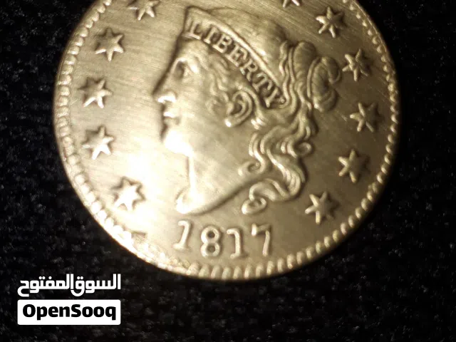 واحد سنت امريكي  راس الحريه  عام 1817 من النوادر للبيع من معدن هون النحاس