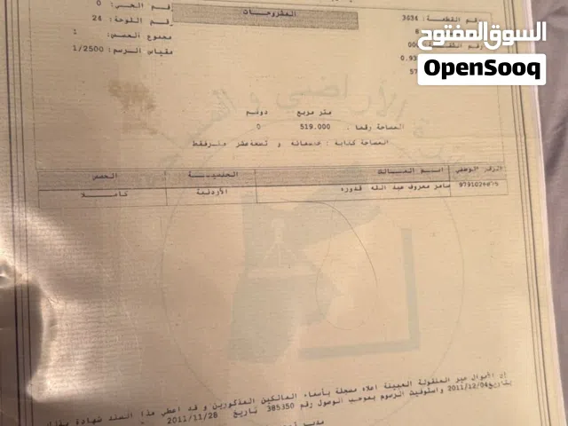 Residential Land for Sale in Amman Al-Marqab