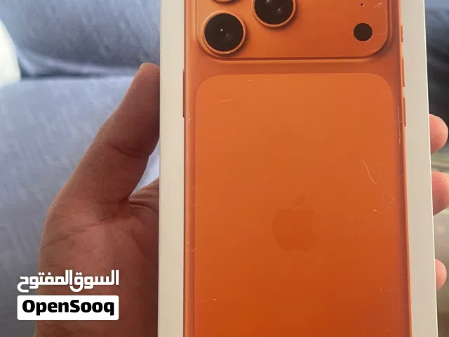 آيفون 17 برو ماكس جديد من أبل بحالة ممتازة بسعة 256 جيجابايت برتقالي اللون جديد لم يفتح الكرتون