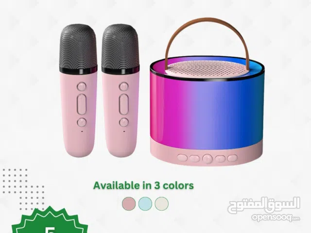 سماعة شحن صغيرة متنقل مع مايك عدد 2 نظام كاروكي للاطفال Karaoke Machine for Kids Adults K52