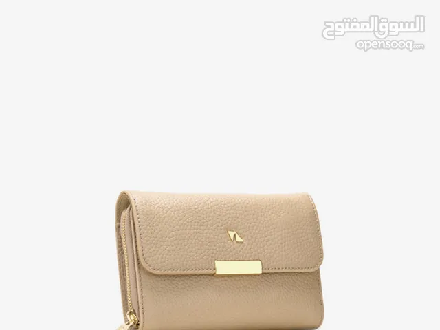 Cream Natural leather shoulder bag،حقيبة كتف من الجلد الطبيعي