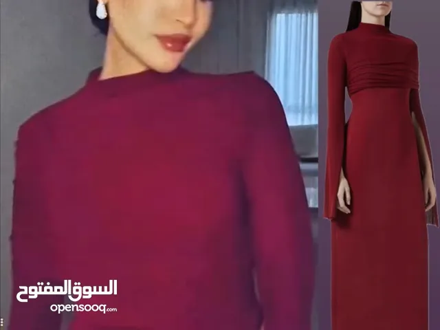 فستان احمر طويل