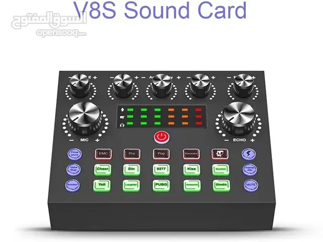 ميكسر الصوت V8S  افضل تجربة صوتية مع بطاقة الصوت الحية متعددة الاستخدامات