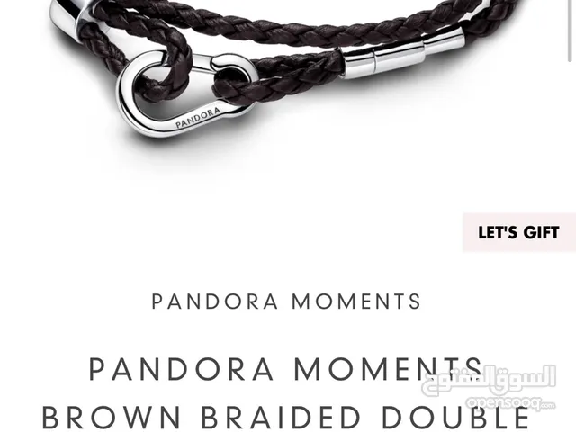 PANDORA MOMENTS BRAIDED DOUBLE LEATHER BRACELET