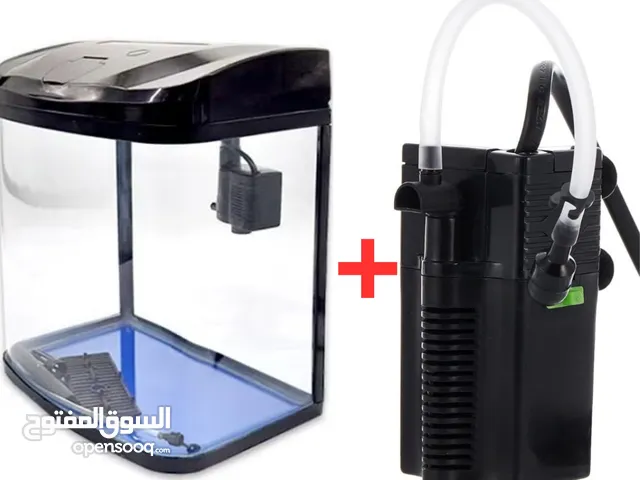 Black 20L Fish Tank with Built-in Light & Filter