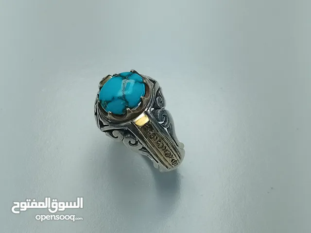 خاتم فيروزي أصلي من شجرة العنكبوت من نيشابور