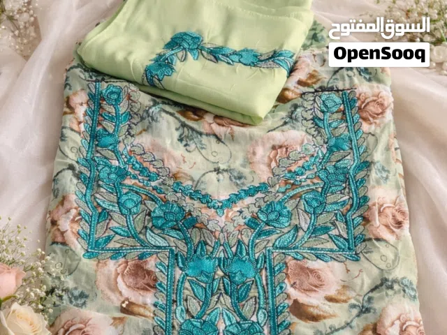 مخور اماراتي حرير اندنوسي قطعه قماش ممخيط مع شال