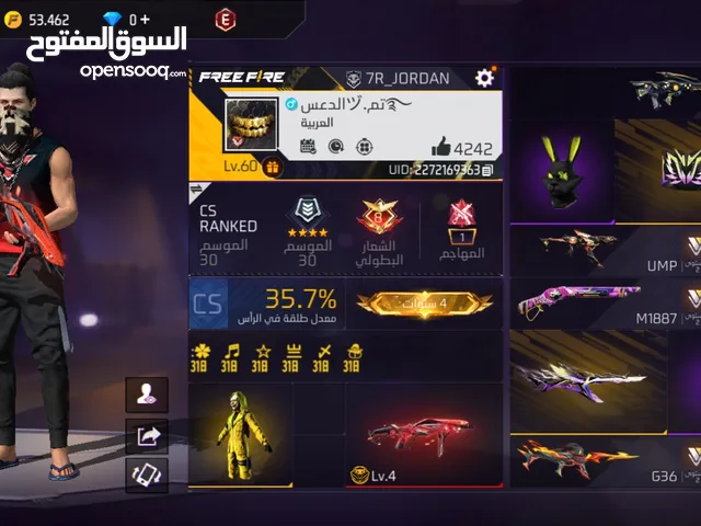 Free Fire Accounts and Characters for Sale in Irbid