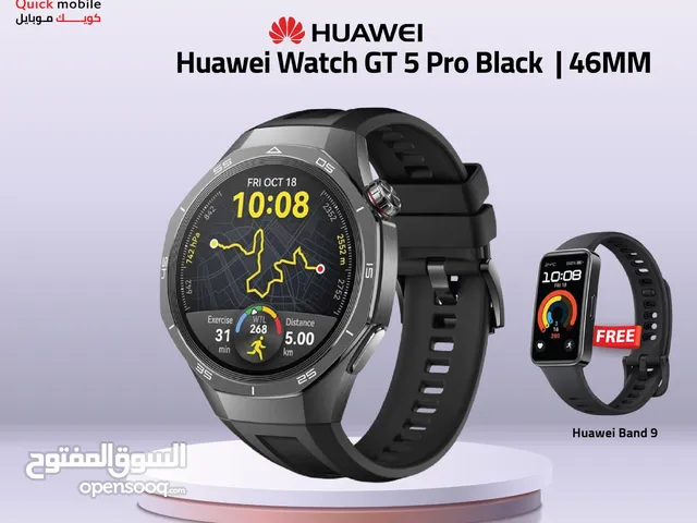 HUAWEI GT5 PRO BLACK (46M) NEW /// ساعة هواوي جي تي 5 برو ذاكرة 46 ملي الجديد