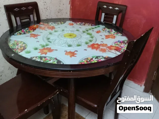 طاوله سفره خشب ماليزي مع زجاج للبيع