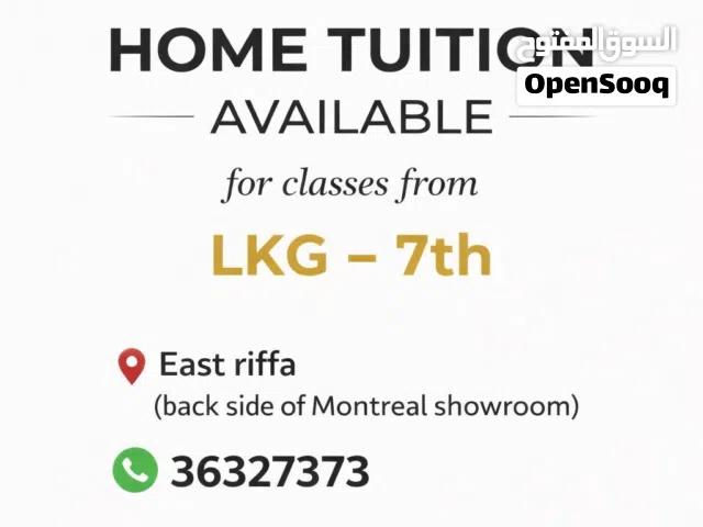 HOME TUITION AVAILABLE