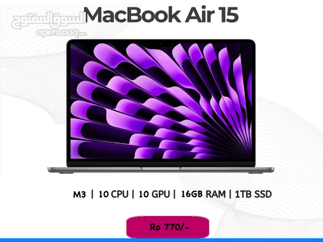 M3 15 inch Macbook Air 2024 model 16GB 1TB for sale