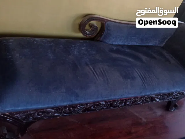 كنبة شازلونج فخمة و كنب عدد 2 – حفر خشب أصلي ثقيل