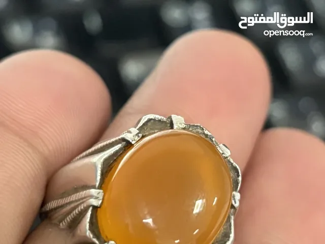 خاتم عقيق فضة صياغه جميله و ثقيله