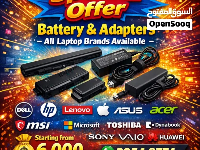 Laptop Adapters & Batteries – Starting from BD 6 Only