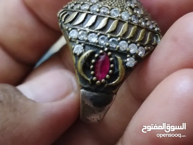 خاتم فضه ستأتي حريم السلطان مرصع ب أحجار ياقوت وزبرجد