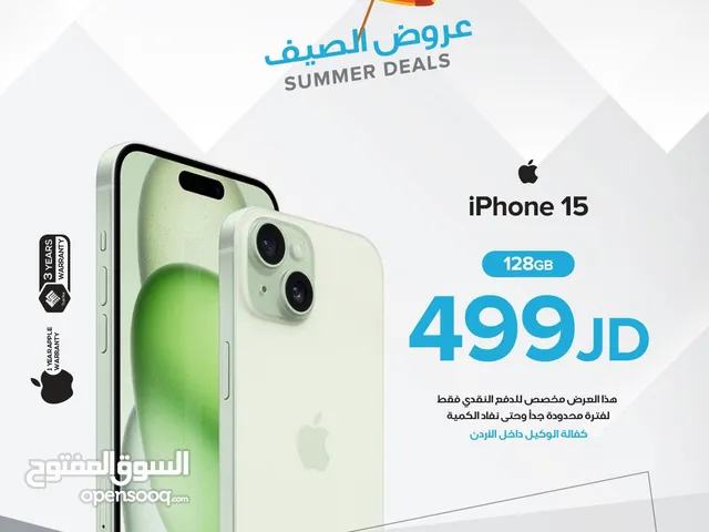 iPhone 15 128GB NEW NO AVTIVE جديد بالكرتونة اللون الاسود و الازرق المميز كفالة شرق اوسط