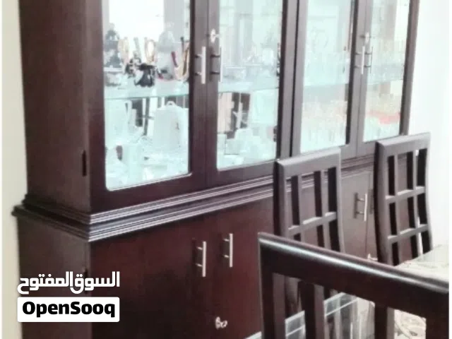 غرفة سفرة كاملة 6 أفراد خشب طبيعي مع نيش 3 درفة