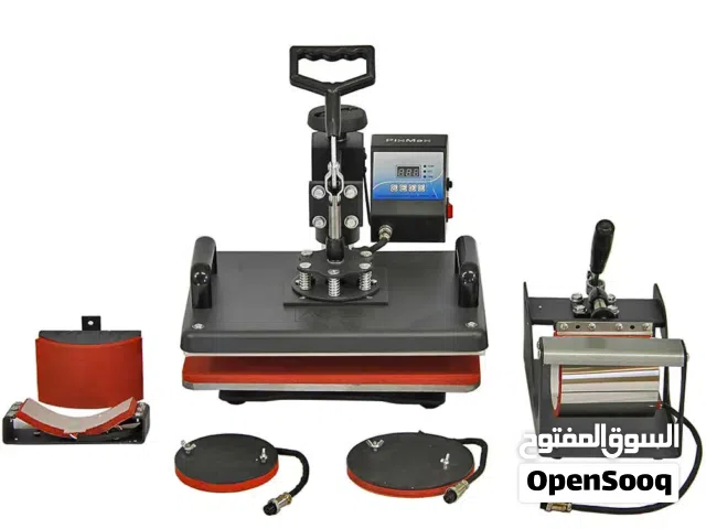 مكبس حراري 5 في 1 مستعمل بحالة ممتازة مع مكبس أكواب إضافي للبيع.