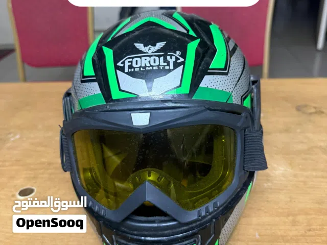 Motorcycle Helmet with Riding Goggles – Good Condition