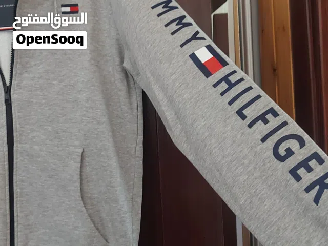جاكيت هودي جديد ماركة TOMMY HILFIGER قياس ميديوم /لارج لون سكني