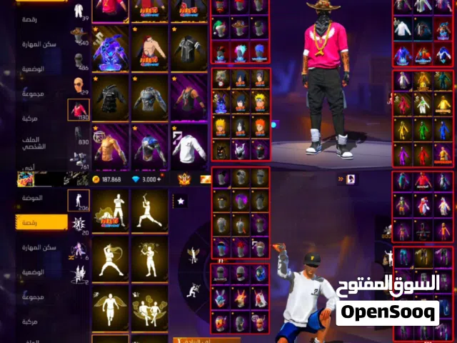 1.2.6.7.8 حساب يوتيوبر سابق 1130 اسكن . 20 سلاح كلهم ماكس ولفل 6 جميع أحداث اللعبه محروقه