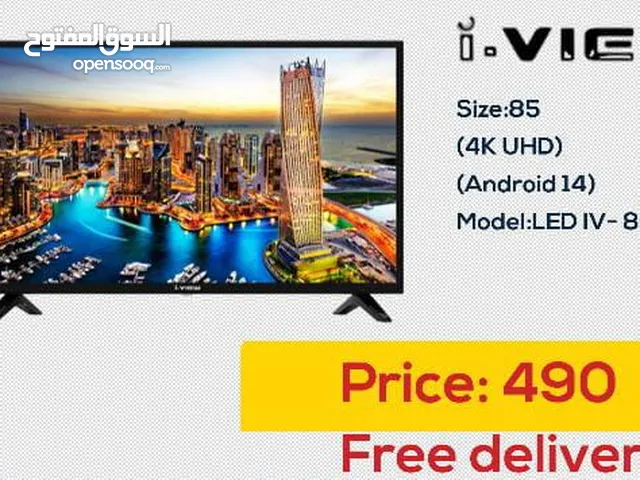 شاشات اي فيو 85 انش 4k smart اندرويد 14 مع قاعده جداريه شامل توصيل مجانا
