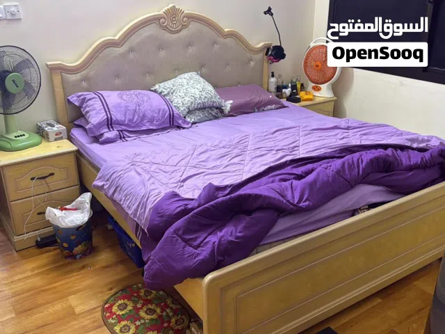 king size bed with mattress and side table good condition no damage