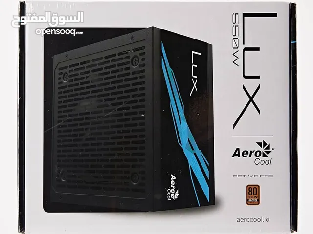 باور سبلاي - مزود طاقه لأجهزة الجيمنج بسعة 550 واط من شركة ايروكوول AEROCOOL LUX 550W 80+ BRONZE PSU