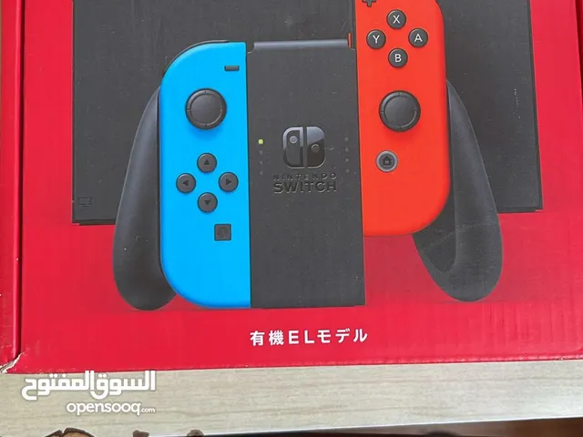 Nintendo switch OLED console neon and blue