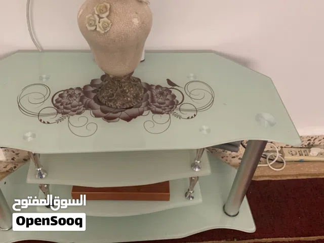 طاولة سفره زجاج ورجل ستانلس مع 6 كراسي