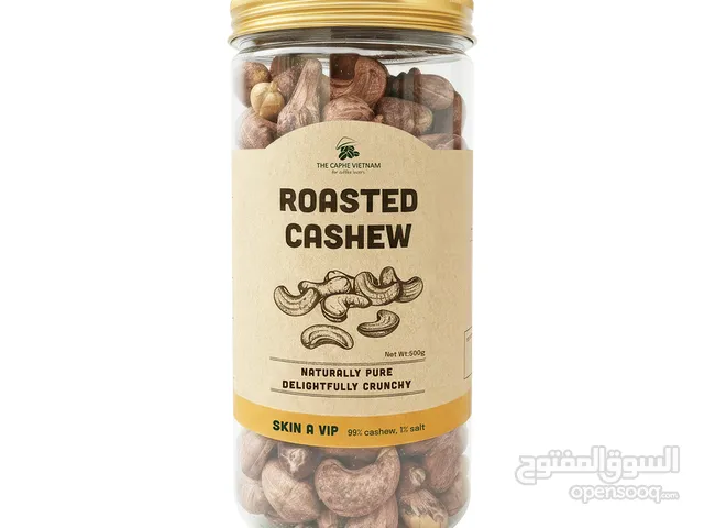 The Caphe Vietnam Premium Roasted Cashew Nuts - 500 G, Wood-Baked, Salted with Skin, Size A VIP