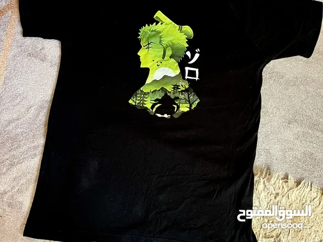 بلوزة أنمي one piece شخصية زورو. حجم لارج. مناسبة للجنسين. بلوزة صيفية