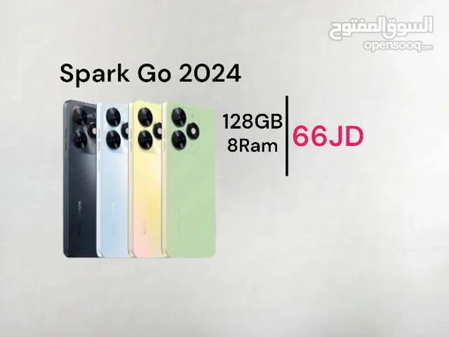 Tecno spark go 2024 /128g/8ram[4+4]/تكنو  جو go2024   موبايل قو سبارك جو جديد  كفالة  الوكيل تيكنو