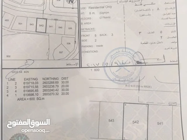 ارض سكنية في مرتفعات الرسيل (الجفنين)