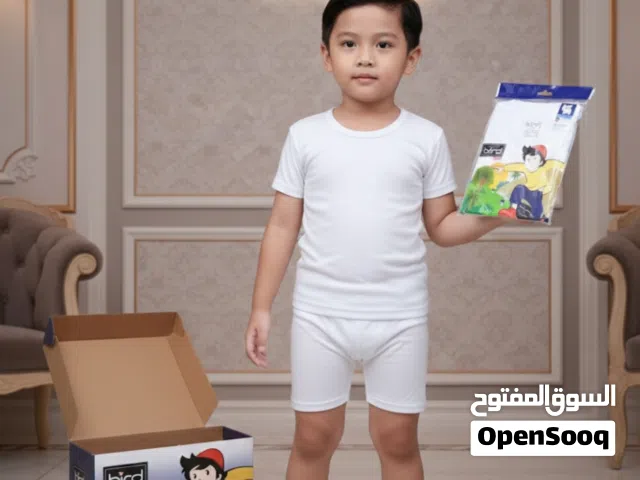 ملابس داخليه طقومات ولادي وبناتي مصري اصلي bird white
