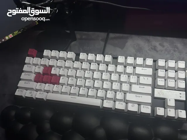 كيبورد ريد دراجون مع كيكابس بيضاء و حمراء  كوستم مع rgb قابل للتعديل