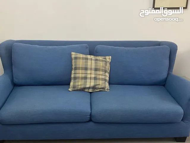 Blue comfortable in good condition and quite big sofa for your house