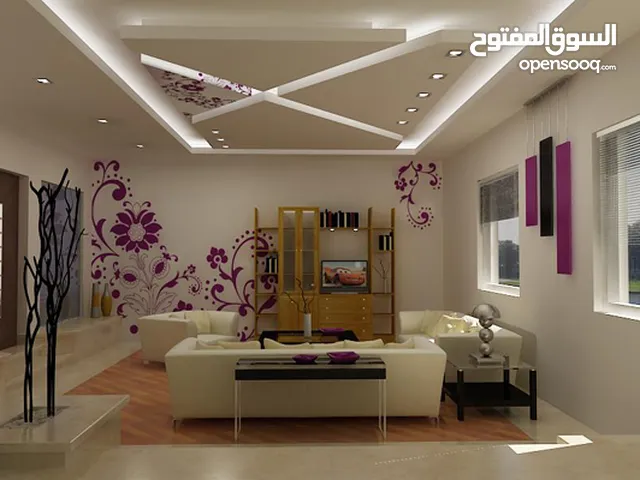 ديكورات جبس داخلية وخارجية وورق الجدران واصباغ حديثه داخلية وخارجية وبديل رخام وخشب
