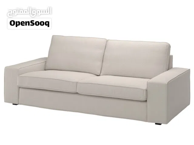 كنب ايكيا عدد قطعتين + طاولة كونسول مع مراية من ايكيا Two sofas with a table from IKEA