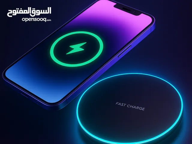 شاحن لاسلكي سريع فائق النحافة لوحة مضيئة أنيقة لأجهزة iPhone وAndroid