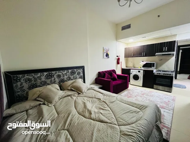 للايجار الشهري شقة استديو مفروشة بالكامل في عجمان منطقة الجرف أبراج الياسمين