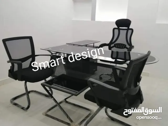 مكتب مدير زجاج سيكوريت مقاس 160 سم معاه سايد جانبي بوحده ادراج متوفر ابيض واسود