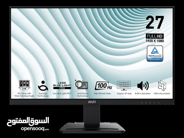 MSI Pro MP273A, 27" Monitor IPS 1920 x 1080 (FHD) 100Hz Freq Display Color 16.7M 1xDisplayPort 1xHD