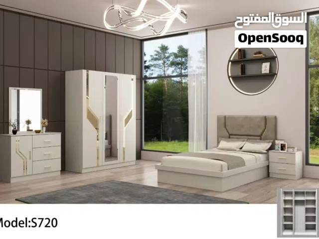 غرفة نوم بمقاس سرير 120×200 سم مزودة بمرتبة طبية بسمك 12 سم  bed 120x200 bedroom set with matres