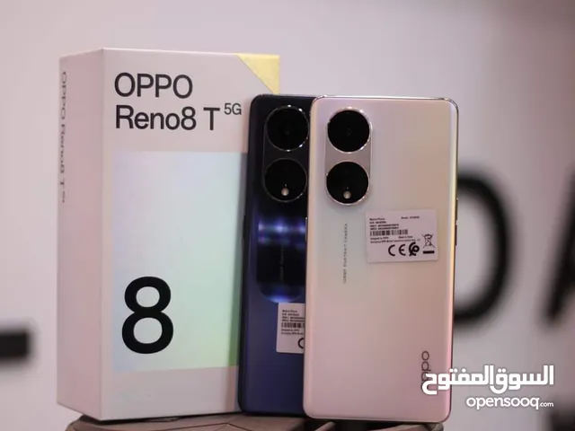 مستعمل  ايام Oppo Reno 8T 5G رام 16 ججيا 256 أغراضة والكرتونه الأصلية مكفول متوفر توصيل